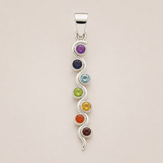 Colgante Devocional Indio - Baño de plata (Cordón de 45 cm) - Chakra de la serpiente