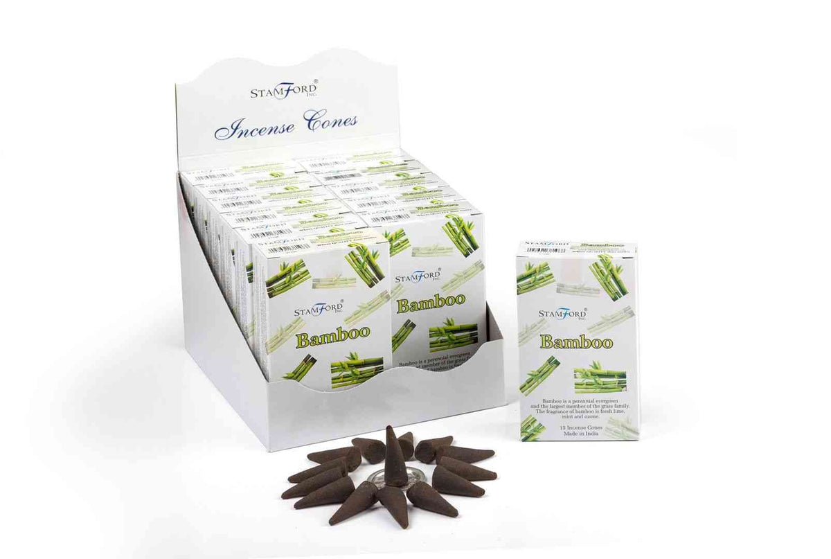 Conos de incienso de bamboo | Incienso Stamford Premium Conos | El Bazar de Tizar