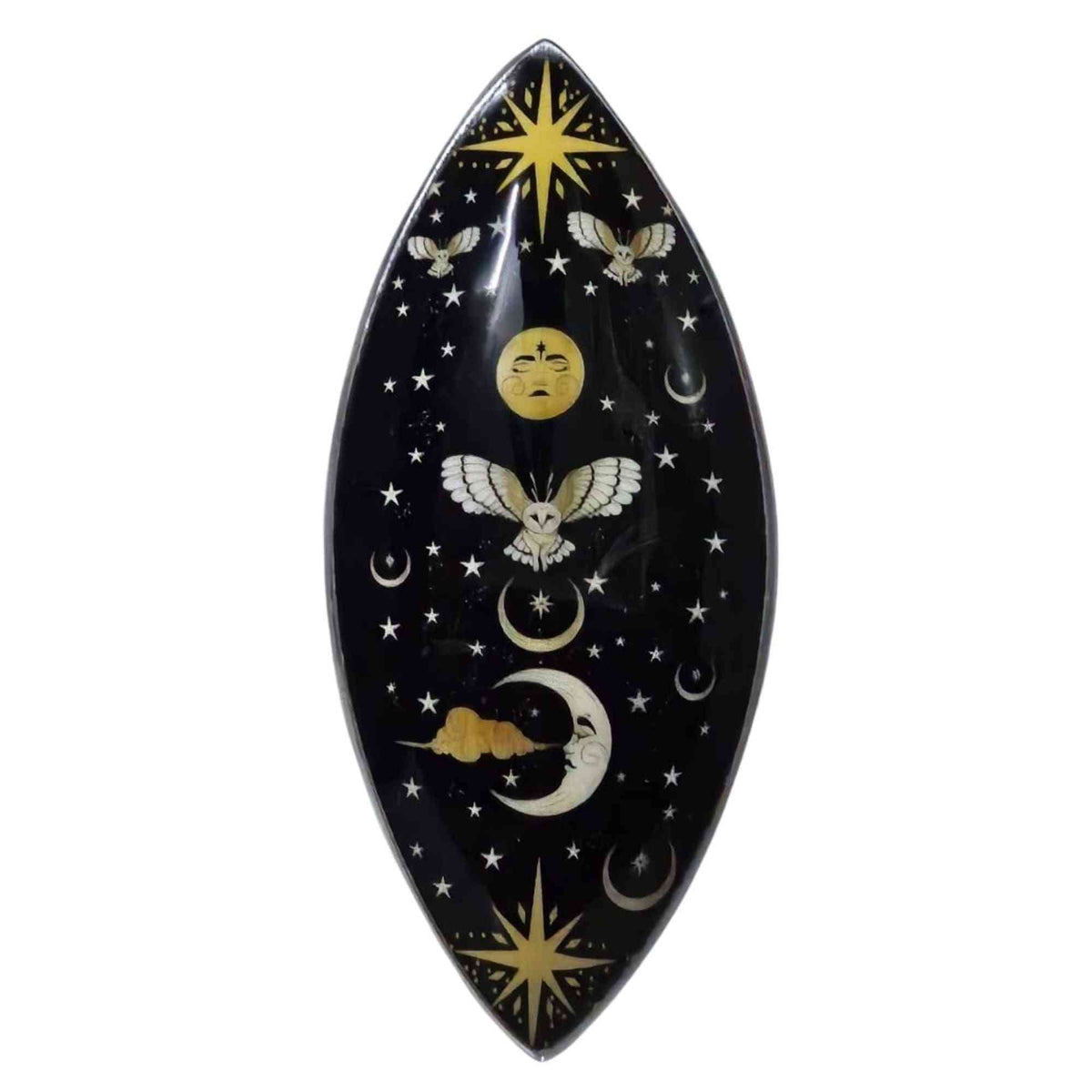 Cuenco de incienso esmaltado - Aluminio - Búho Nocturno Encantado | Colección de cuencos de incienso esmaltados | El Bazar de