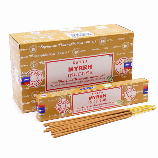 Incienso Satya Sticks 15g - Mirra - Artisan Product Handmade Made In India | El Bazar de Tizar