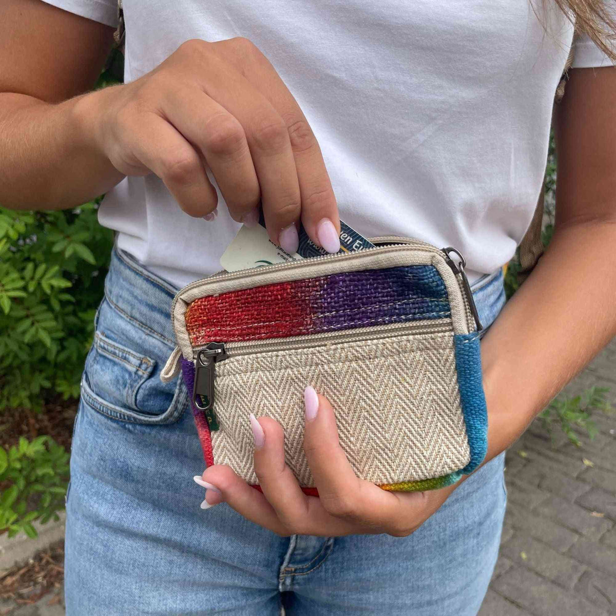 Bolsa cuadrada de cáñamo teñida - Bolsas y Mochilas de Cáñamo