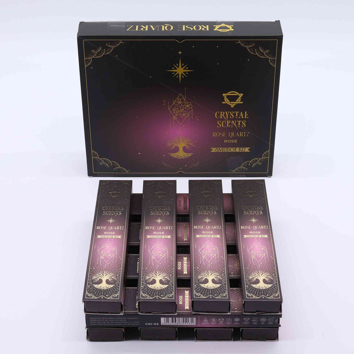 Incienso de purificación con aroma a cuarzo rosa cristal - Rosa - Incienso Smudge de Crystal Scents, Artisan Product