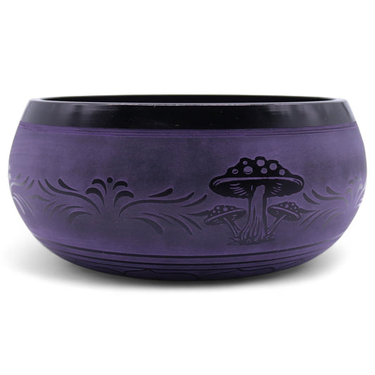 Cuenco tibetano en forma de hongo - Purple Haze (23x10,5 cm, 1,3 kg) - Artículos Tibetanos