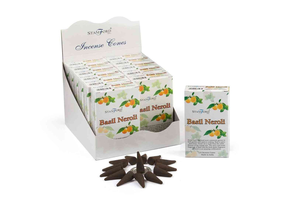 Conos De Incienso De Albahaca Y Neroli | Incienso Stamford Premium Conos | El Bazar de Tizar