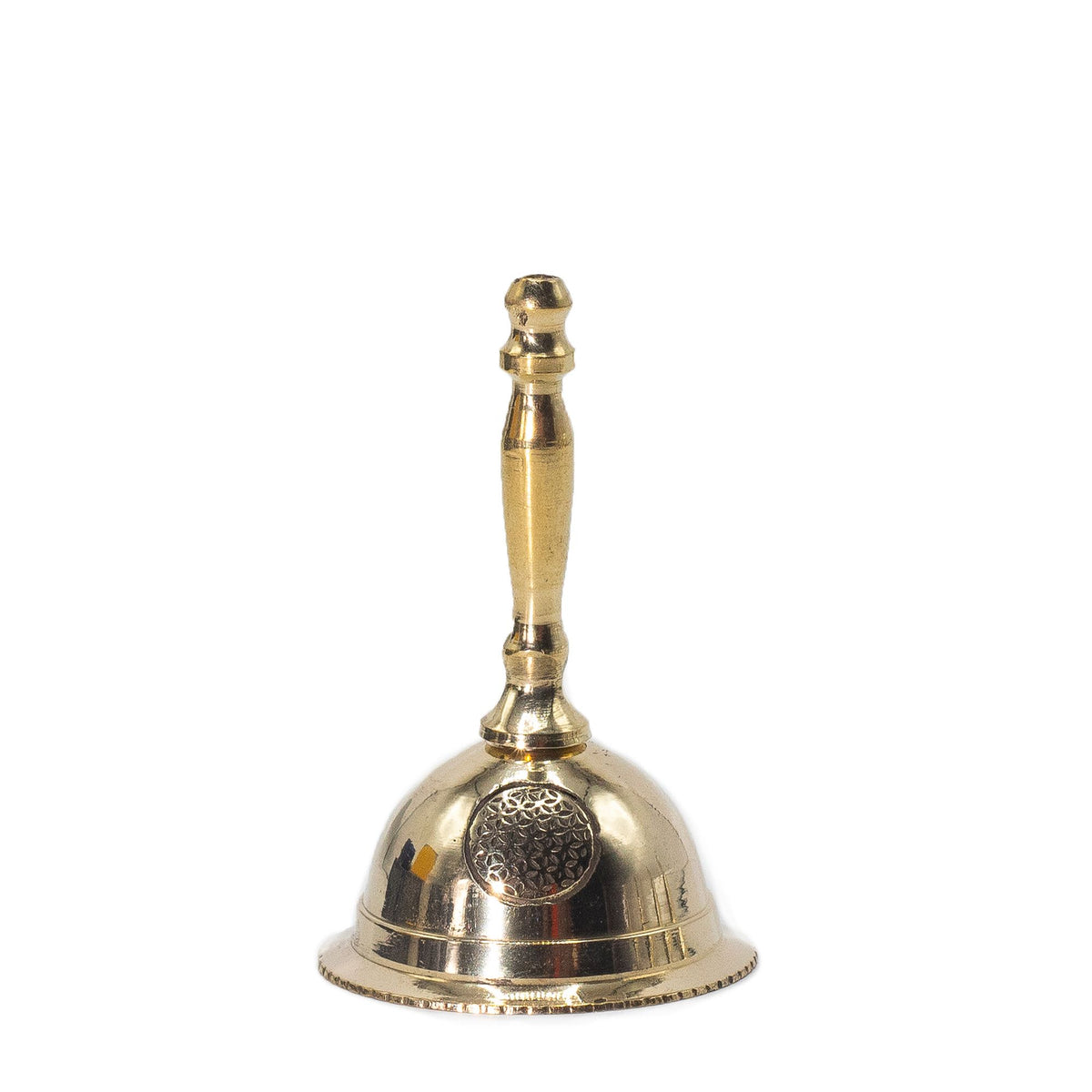 Pequeña campana de latón para altar - Flor de la Vida - Campanas de latón para altar, Artisan Product