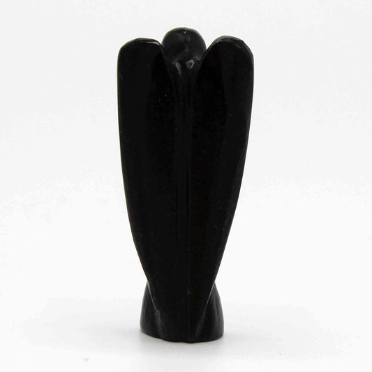 Ángel de piedra preciosa tallada a mano - ágata negra - Figuras de Piedras Preciosas