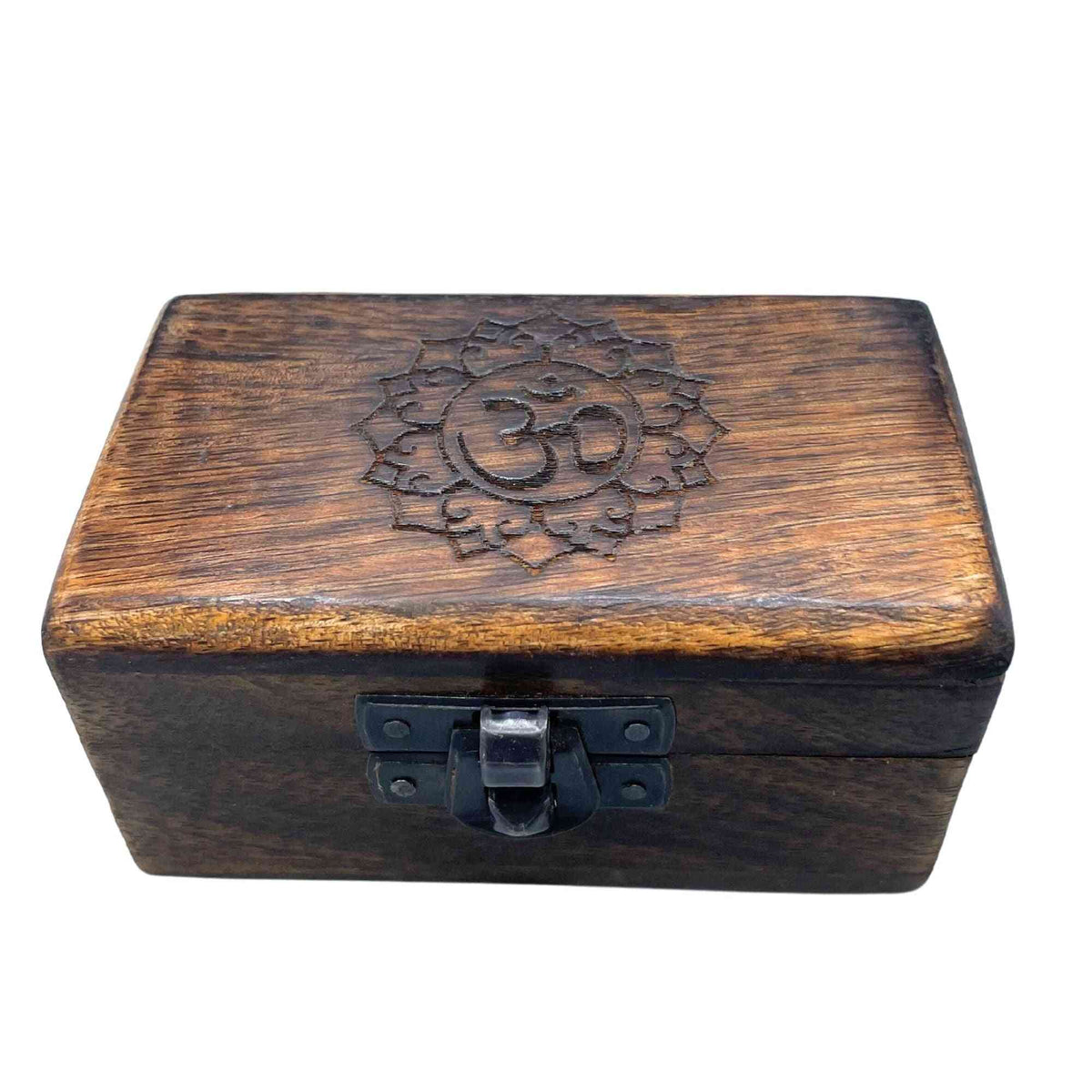 Pilulier en bois 9x5x4cm - Motifs sculptés - Assortiment