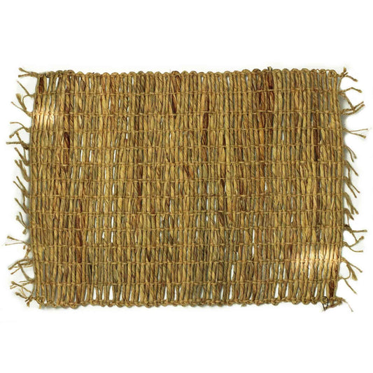 Mantel Individual Jacinto de Agua Natural - Robusta y Flecos - Salvamanteles y Posavasos Naturales