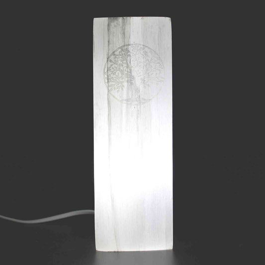 Lámpara Bloque Selenita 25cm - Árbol de la Vida - Lámpara de Selenita, Artisan Product