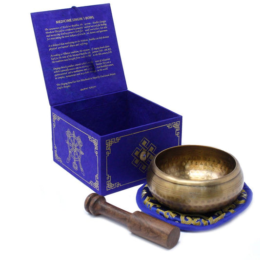 Cuenco tibetano set - Medicina Buda 10cm (min 500gm) - Set de Regalo Tibetano