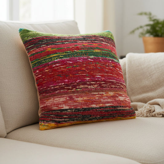 Funda para Cojín de Tapete Reciclado - 40x40cm - Multicolor