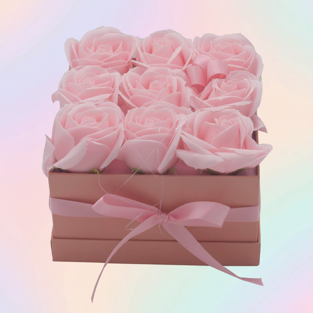 Caja de Regalo - Rosas de Jabón · 9 ud Rosa