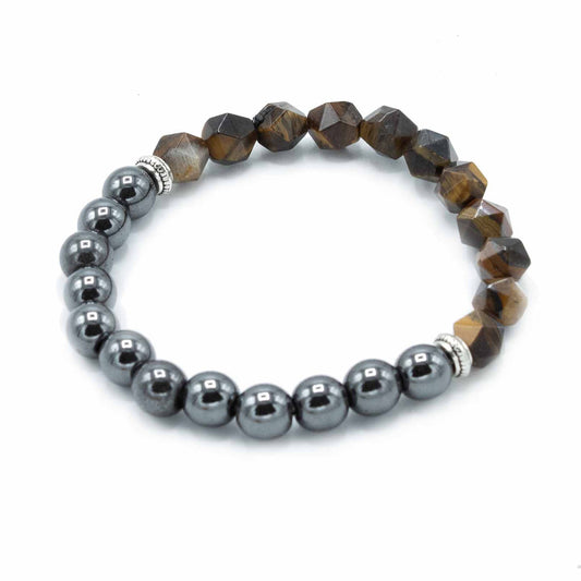 Carved Gemstone Bracelet - Magnetic Tiger's Eye