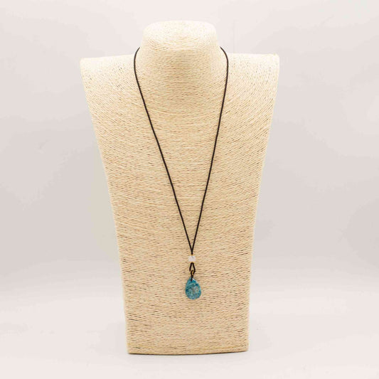 Pendentif en pierre précieuse - larme d'howlite