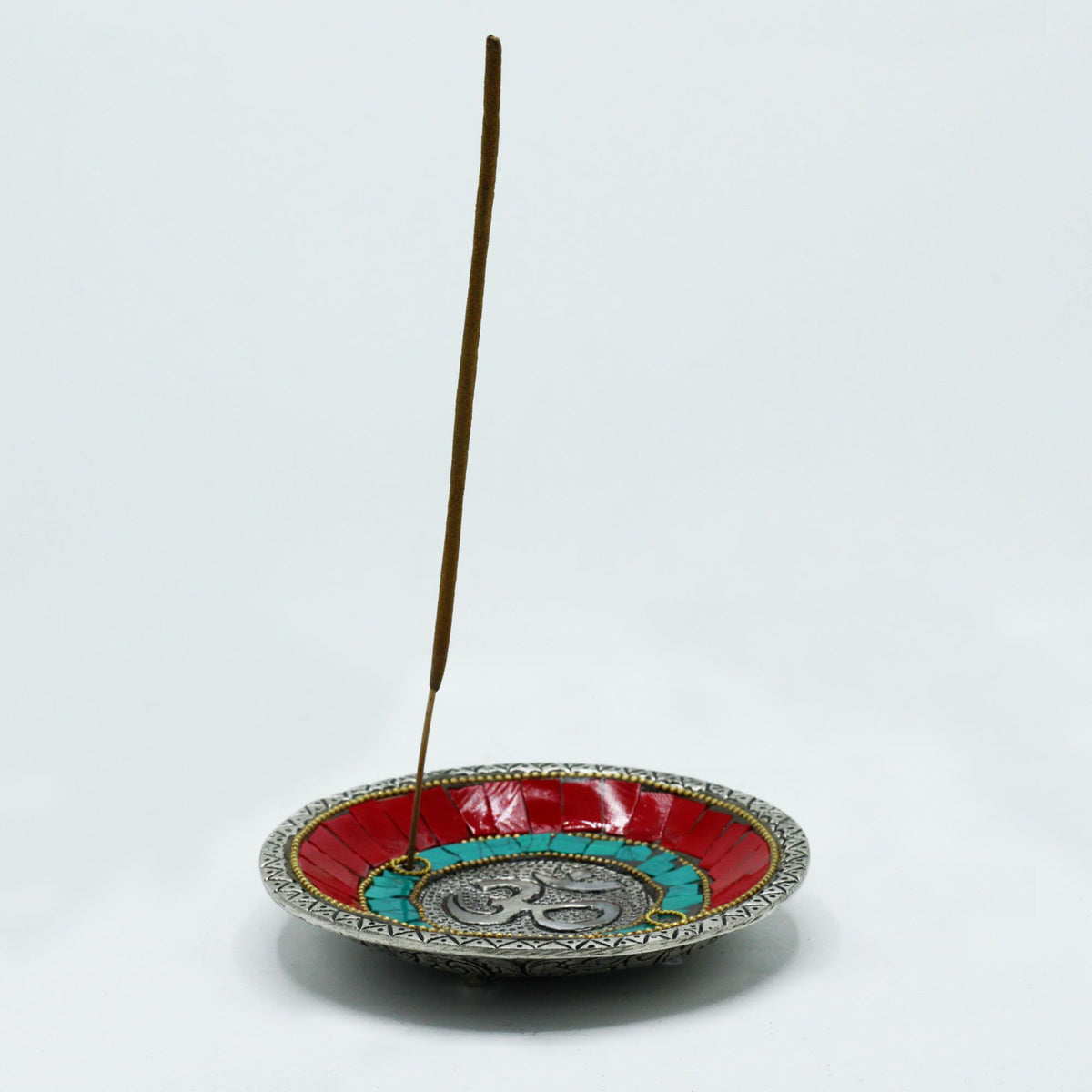 Plato Om Decoración Tibetana Portaconos y Varillas - Porta-Incienso Tibetano | El Bazar de Tizar