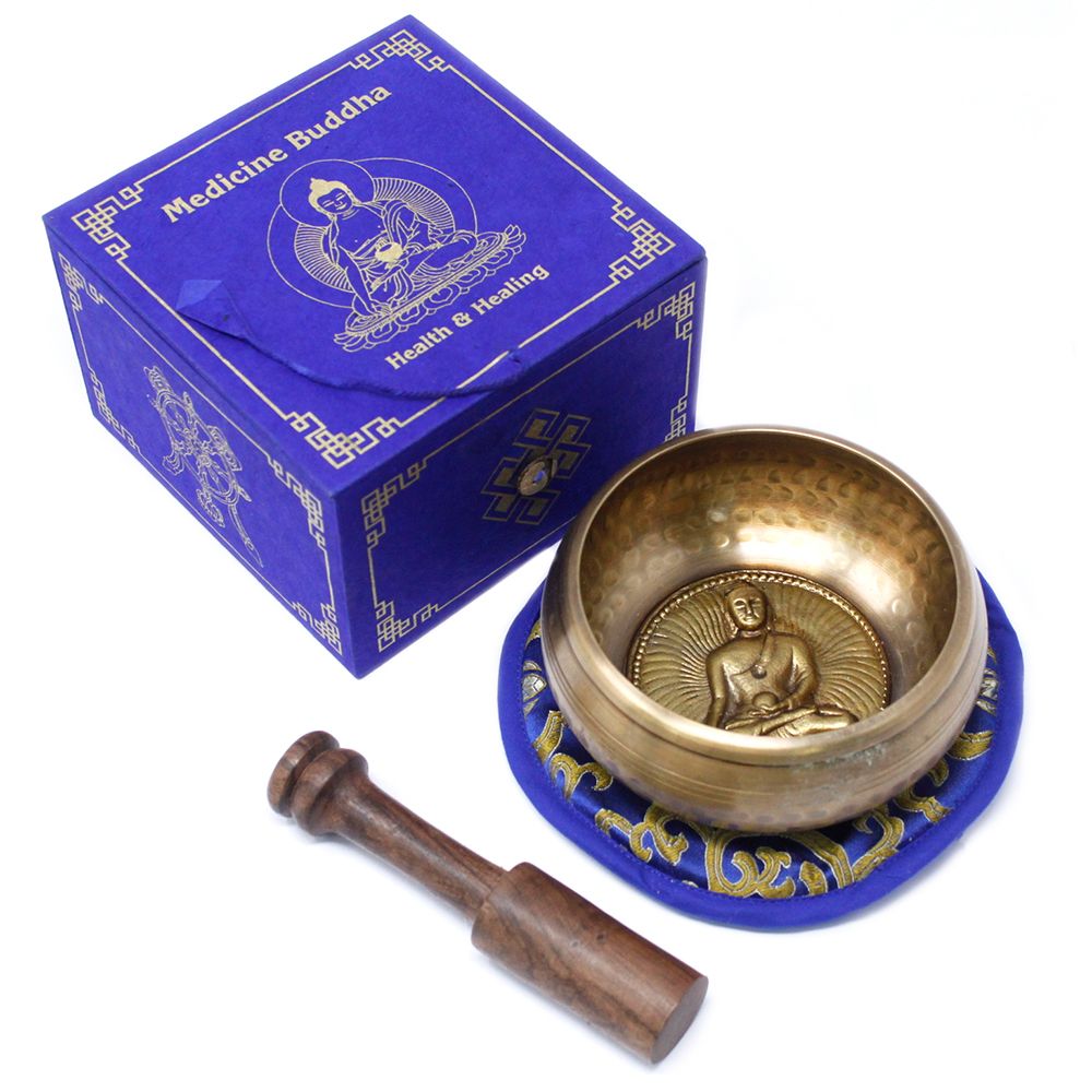 Cuenco tibetano set - Medicina Buda 10cm (min 500gm) - Set de Regalo Tibetano