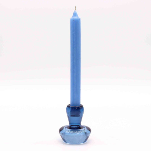 Portavelas reversible con diseño de seta para cena / vela de té - Azul real