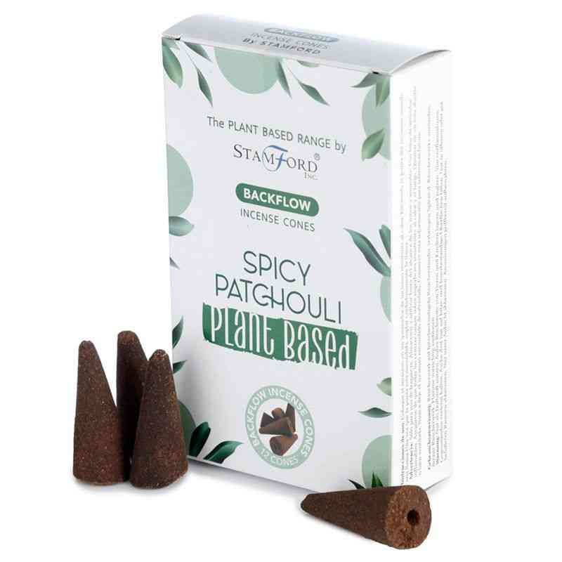 Conos de Incienso de Reflujo a Base de Plantas - Pachuli Picante - Conos de Incienso de Reflujo Stamford Premium a base de Pl