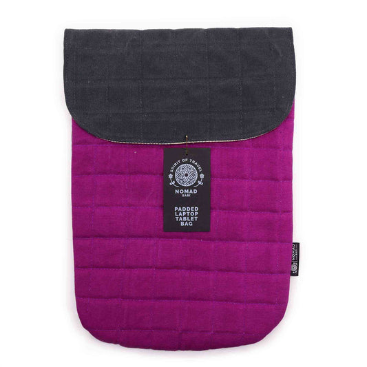 Funda acolchada para portátil - Púrpura Haze - Lavado de piedra de 14 oz