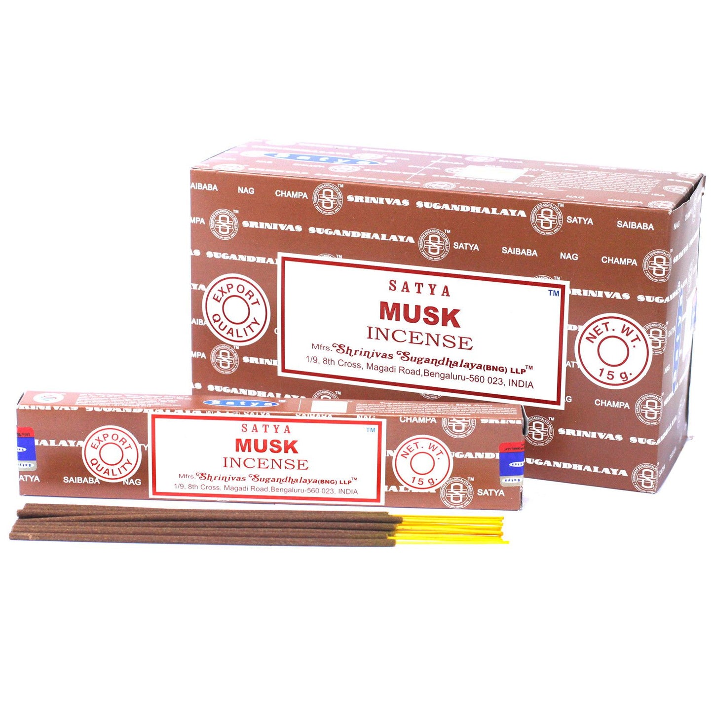 Varillas de Incienso Satya 15gm - Almizcle - Incienso Satya en Sticks, Artisan Product