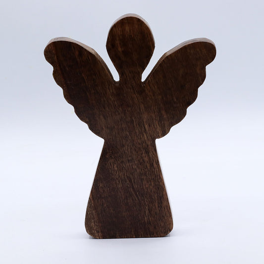 Ángel grande de madera de mango - decoración dorada - Ángeles de madera de mango, Artisan Product