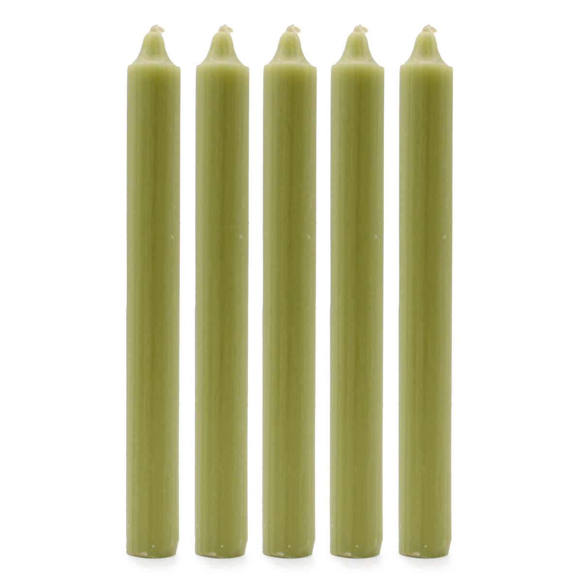 Juego de Velas de Mesa de Color Sólido - Pack de 21 - Oliva Rústico