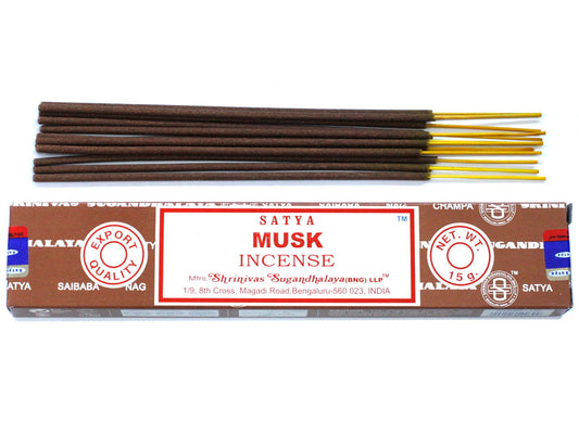 Varillas de Incienso Satya 15gm - Almizcle - Incienso Satya en Sticks, Artisan Product