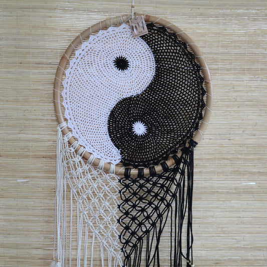 Bali Dreamcatchers - Extra Large Ying Yang D: 50cm - Atrapasueños Bali, artesanal