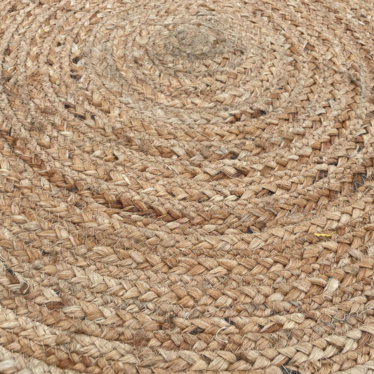 Alfombra redonda de yute suave 90 cm - Alfombras redondas de yute, algodón reciclado, 90cm