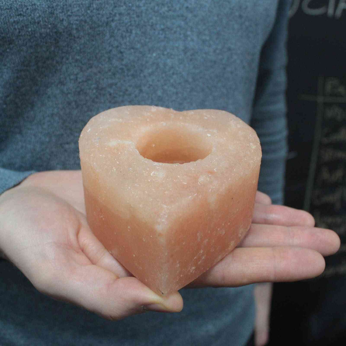 Soporte de vela - Corazón Mediano - Lámparas de Sal del Himalaya | El Bazar de Tizar