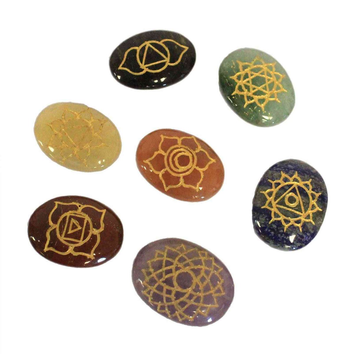 Piedras Chakra Grandes Set ( Forma Ovalada )