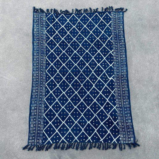 Handmade indigo throw - 170x120cm - Midnight Heerak