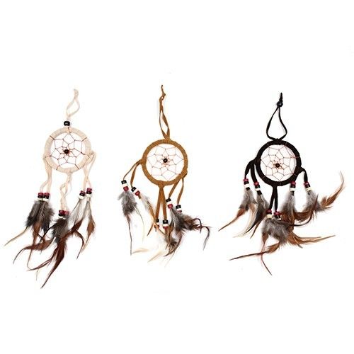 Dreamcatcher Bali small hoop - Cream/coffee/Chocolate