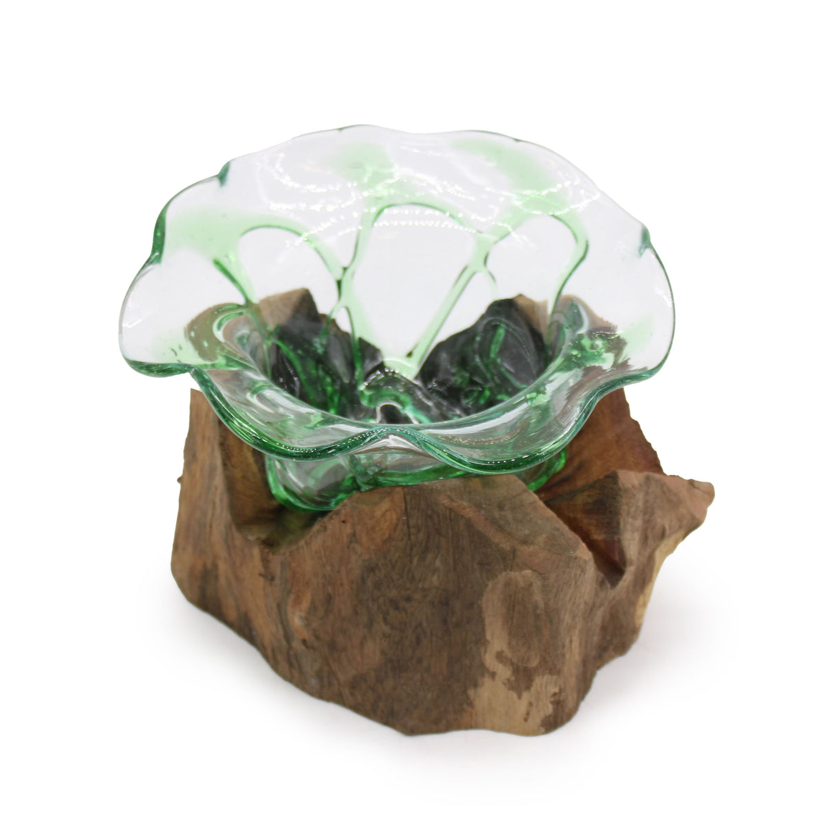 Recycled Beer Bottles - Large Luxury Candy Bowl on Wood