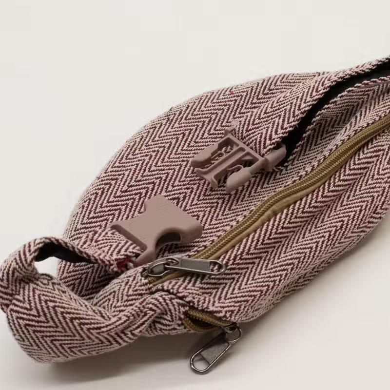 Bolso Tipo Cinturón de Estilo Cáñamo y Algodón (o Riñonera) - Vino