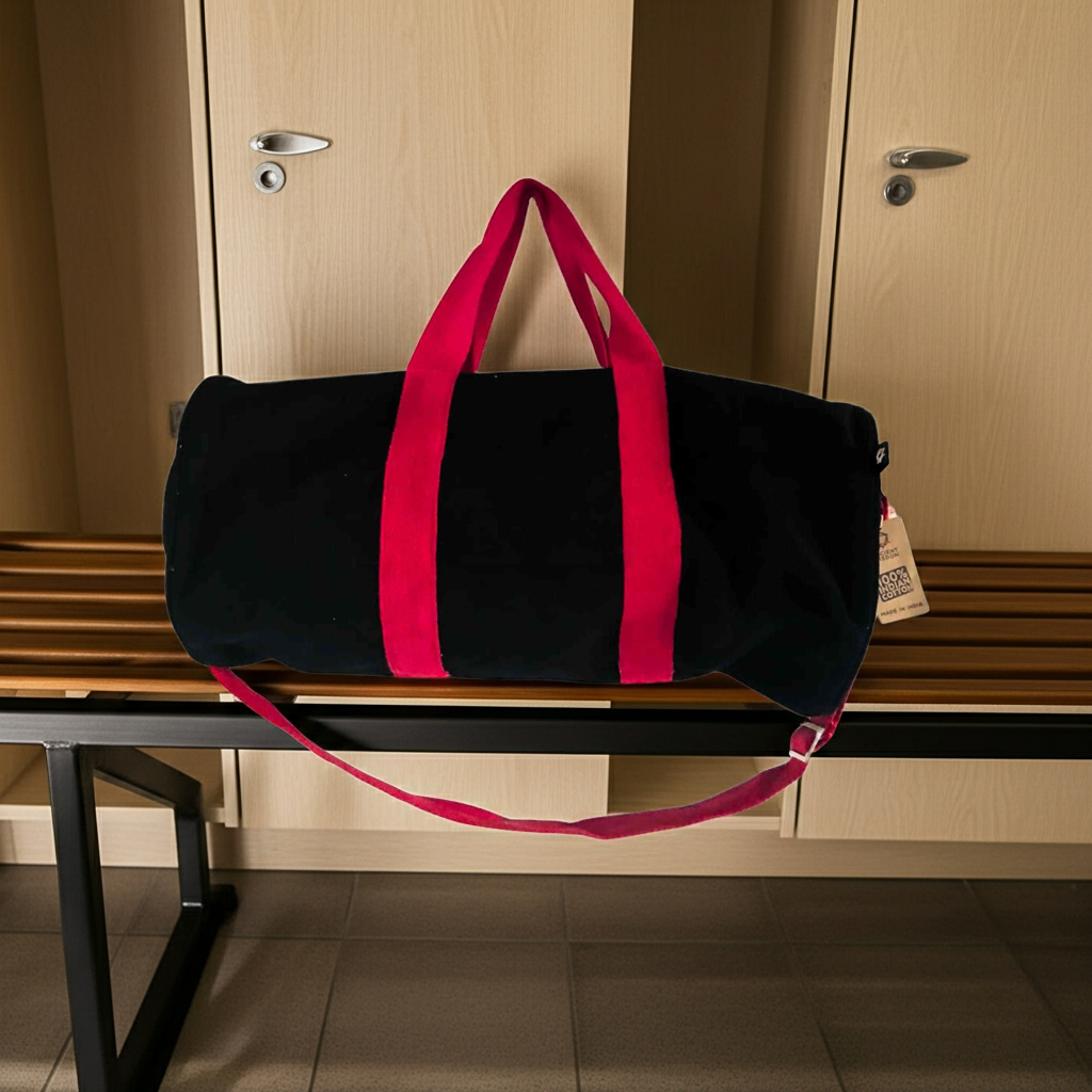 Bolsa de deporte - Negro - Asa rosa cereza