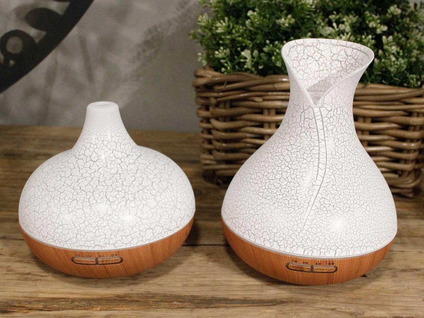 Set difusores ultrasónicos aromas efecto concha decoración hogar boho