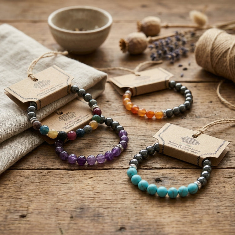 Pulseras de Piedras Preciosas Talladas
