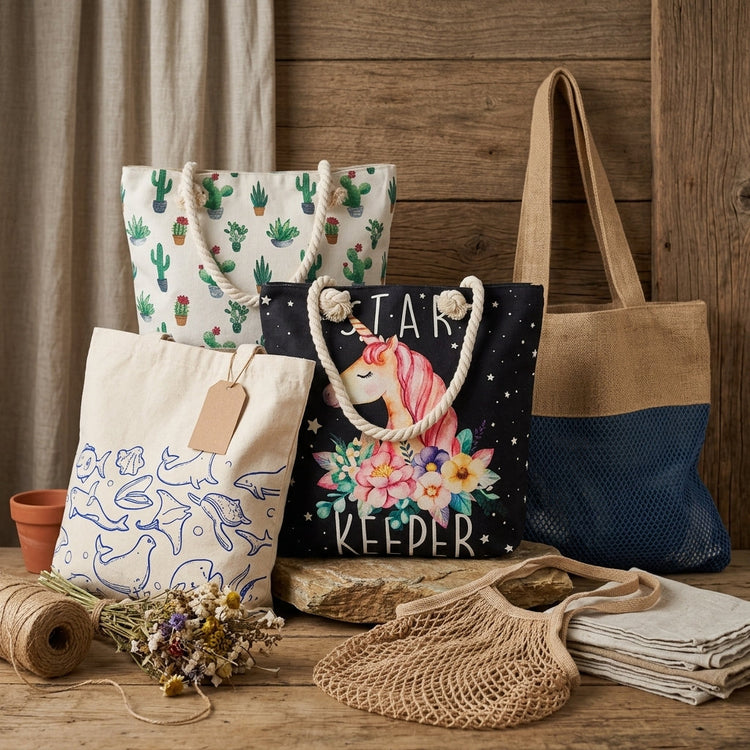 Bolsas de tela, malla y algodón
