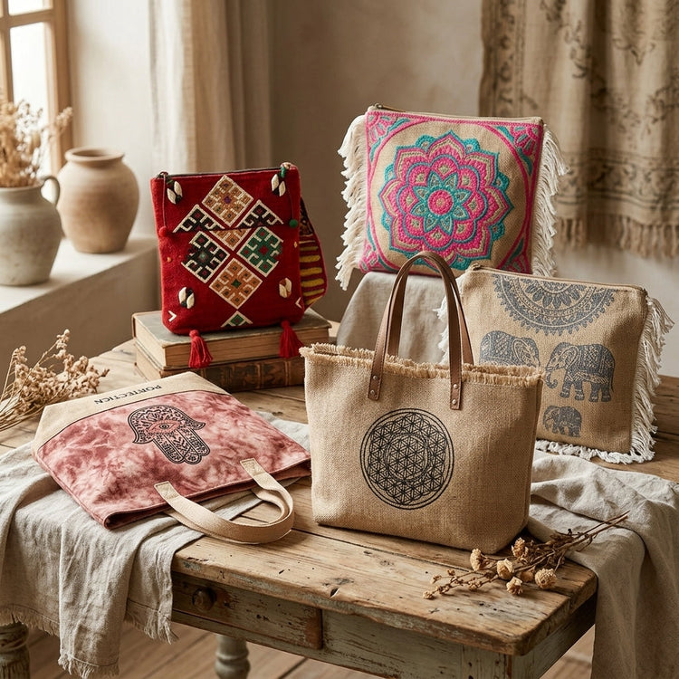 Bolsos artesanales étnicos y hippie