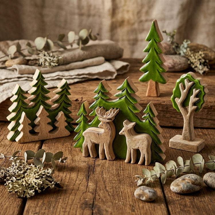 Perdido en el bosque – Decoraciones de madera y tazones