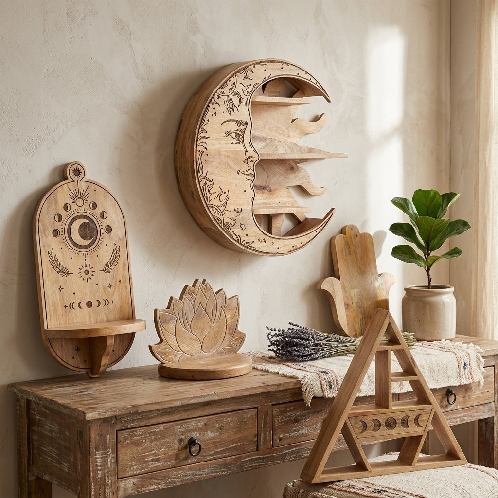 Estantes y Placas de Pared de Madera