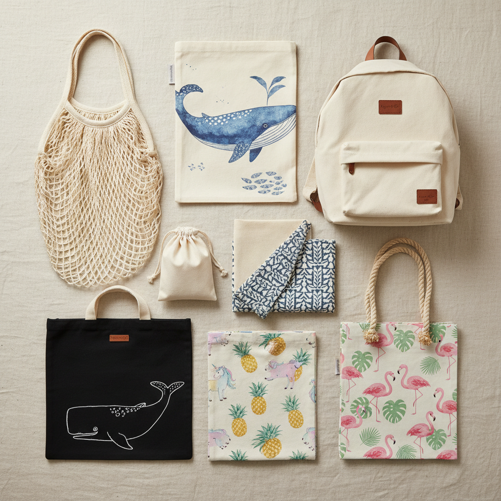Bolsas de tela, malla y algodón