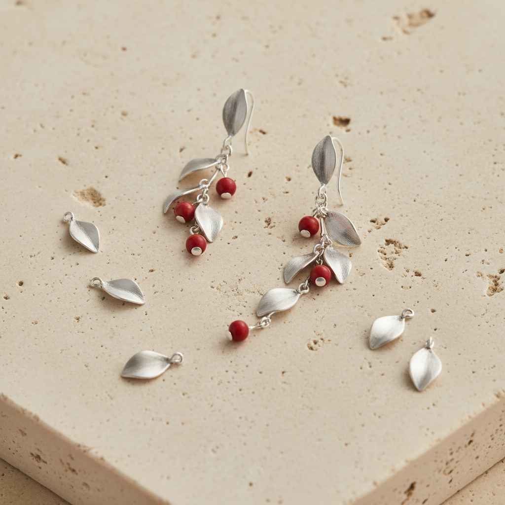 Pendientes de Plata y Coral