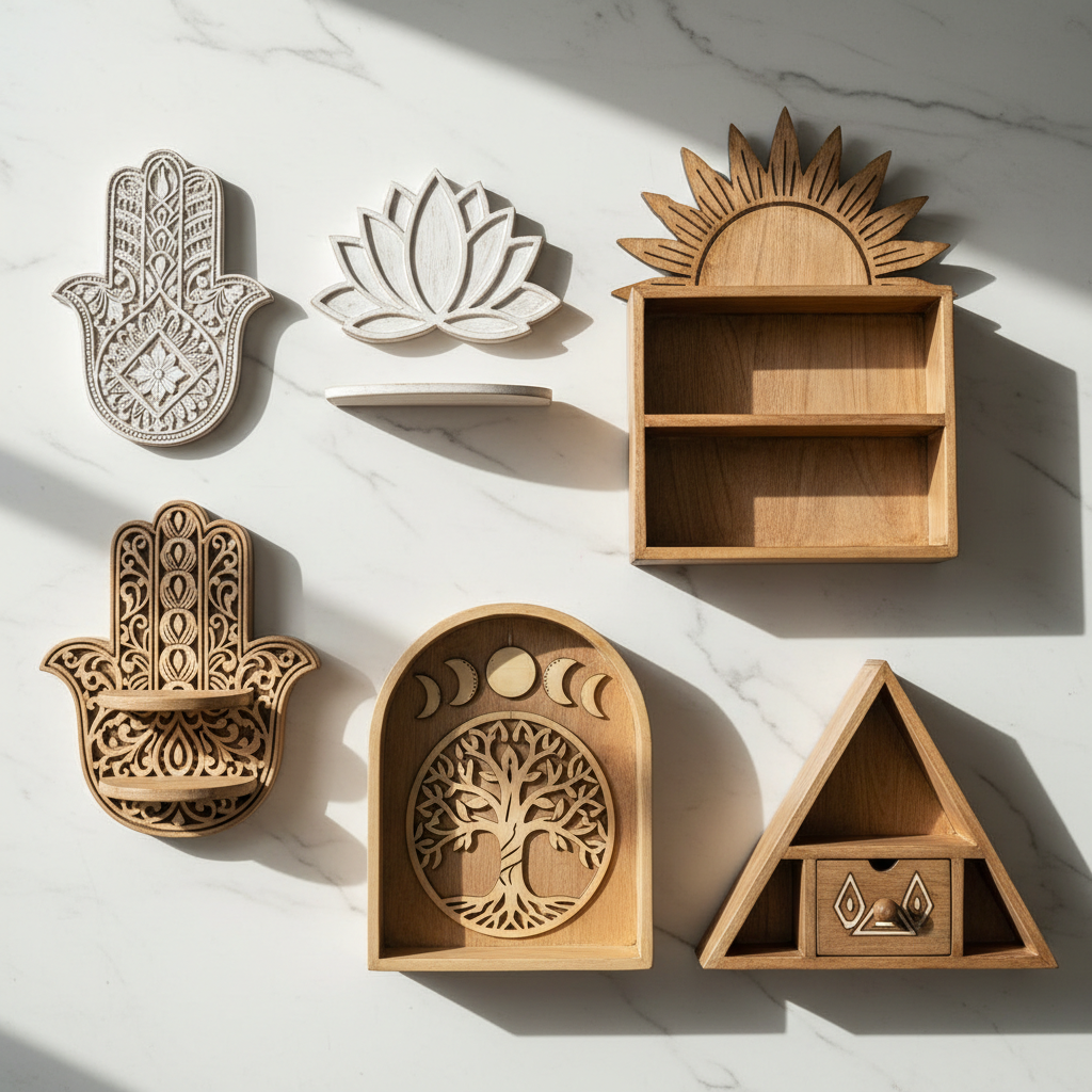Placas de Pared de Madera de Mango