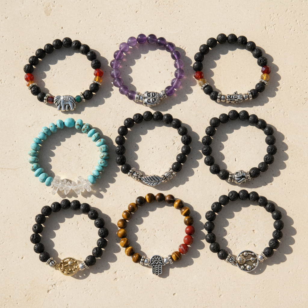 Pulseras de Piedra de Lava