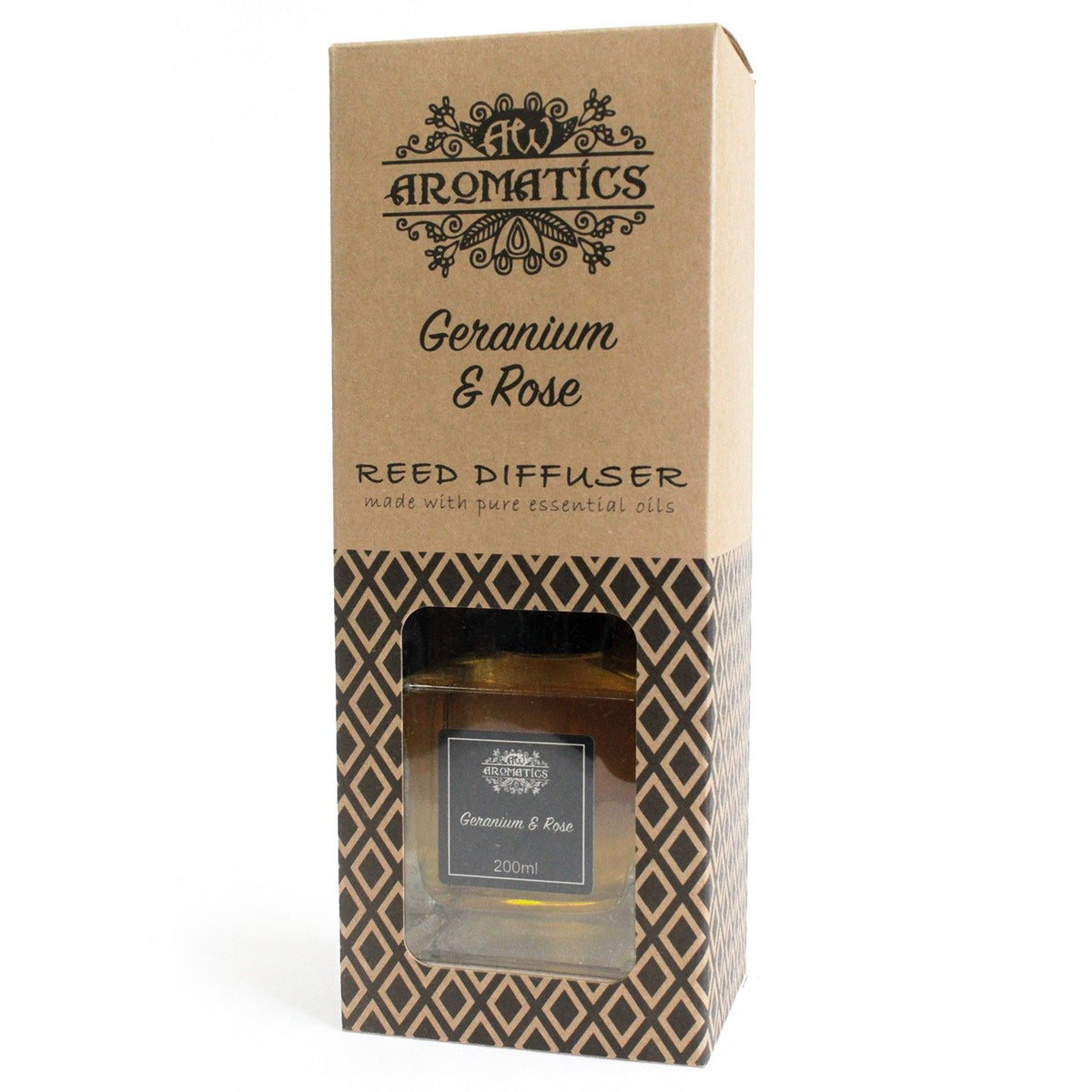 Difusor de Varillas con Aceites Esenciales - Geranio y Rosa - Difusor de Caña de Aceites Esenciales