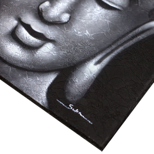 Cuadro de Buda · Detalle de Brocado en Gris