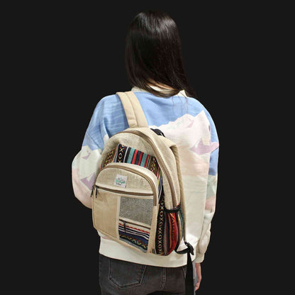 Mochila pequeña de cáñamo - Estilo Zig Zag Zips