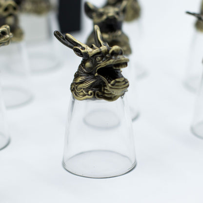 Vasos de chupito Bottom Up (25ml) - Bosque y Criaturas Místicas - Bronce Antiguo